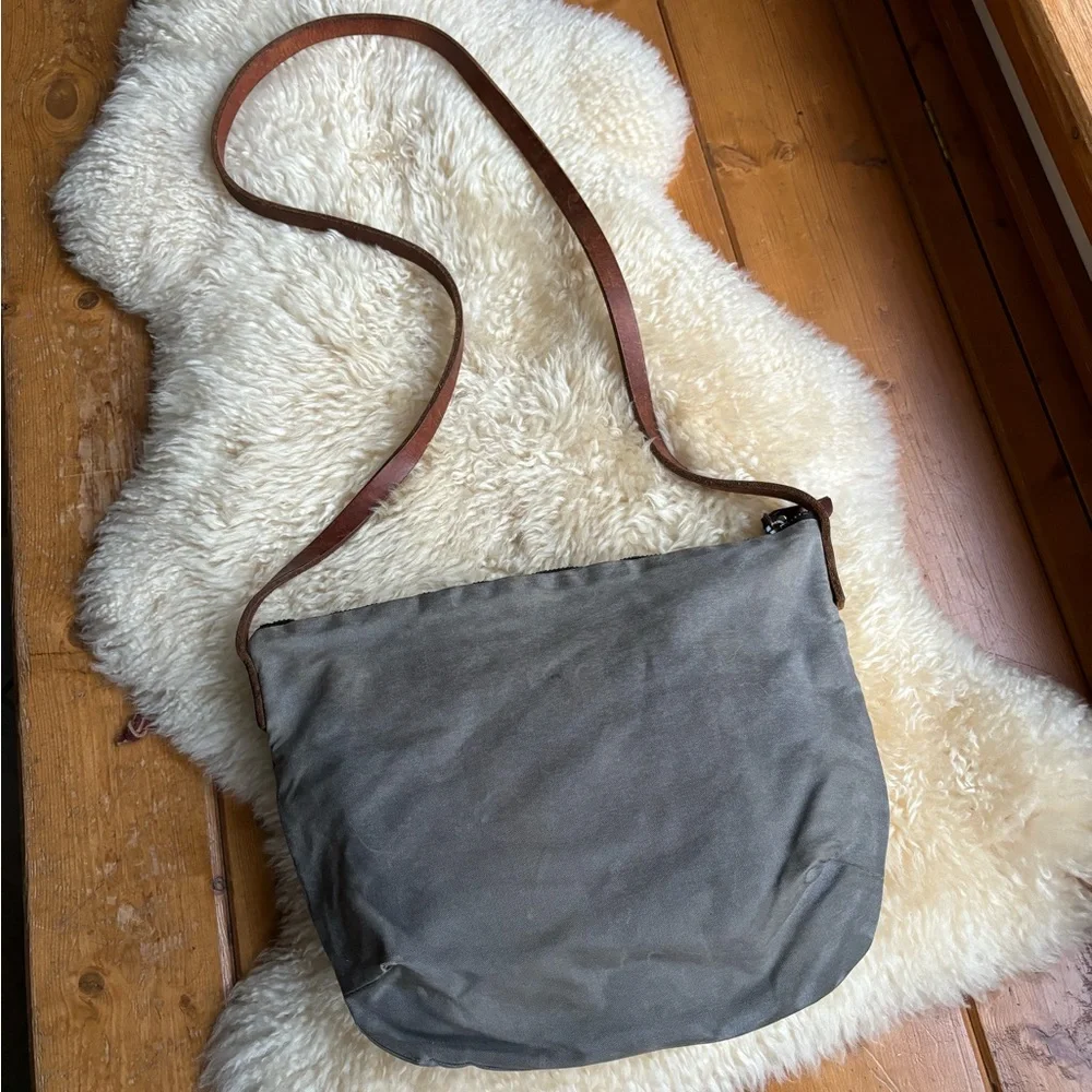 Waxed Canvas and Leather Crossbody - Picture 3 of 9